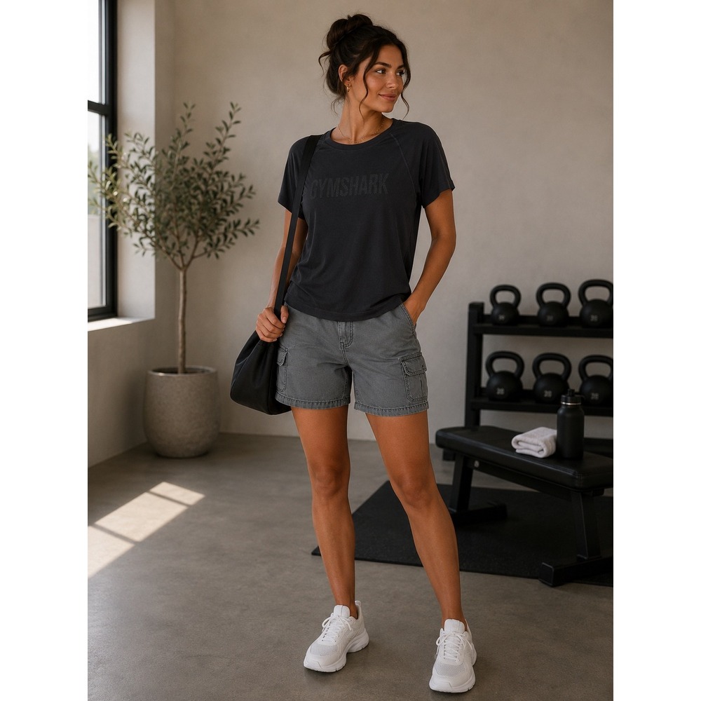 Gymshark‎ Womens Black Short Sleeve Performance Training T-Shirt Size M